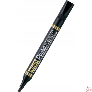 Marker permanentny N860 czarny ścięta końcówka PENTEL