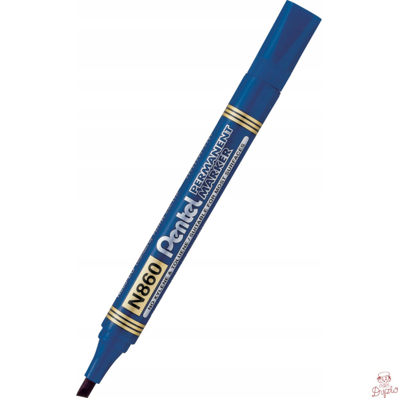 Marker permanentny N860 niebieski ścięta końcówka PENTEL