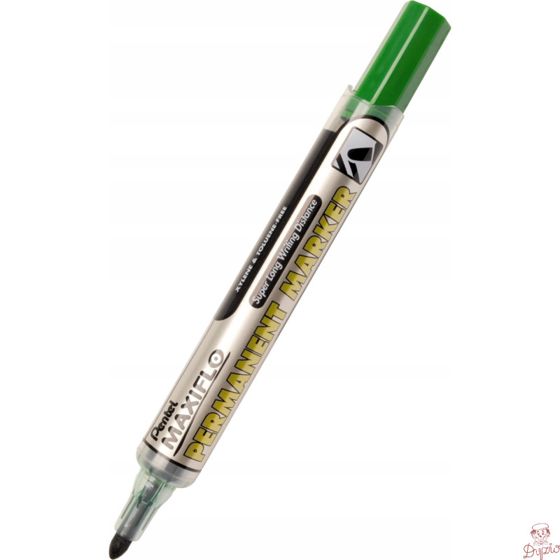 Marker permanentny NLF50 zielony okrągły z tłoczkiem płynny tusz PENTEL