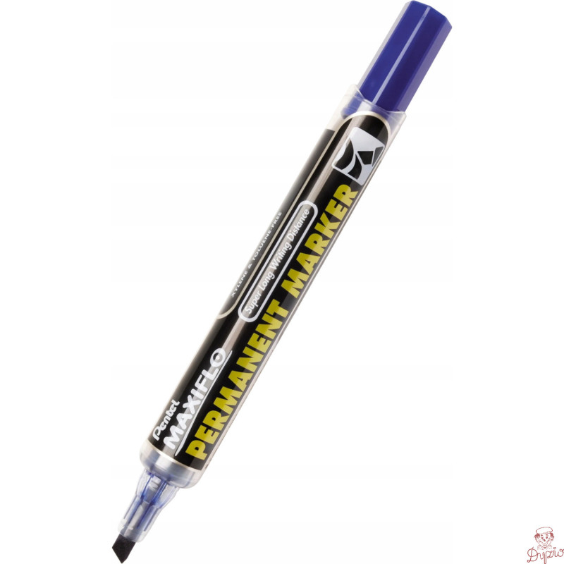 Marker permanentny NLF60 niebieski ścięty z tłoczkiem płynny tusz PENTEL