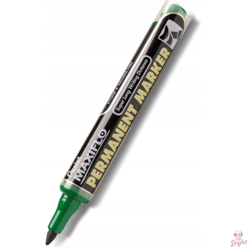 Marker permanentny NLF60 zielony ścięty z tłoczkiem płynny tusz PENTEL