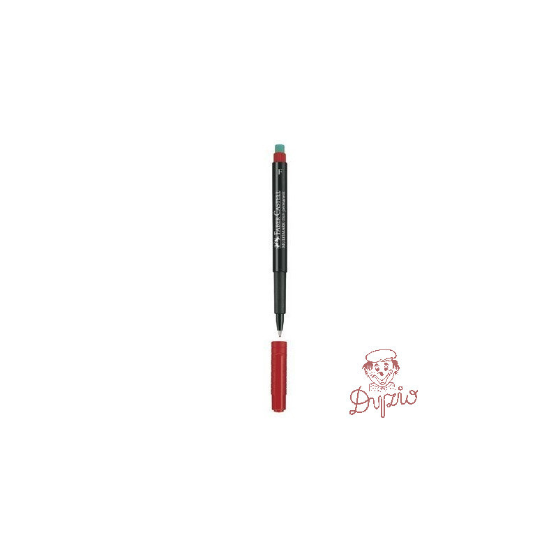 Foliopis z gumką OHP MULTIMARK F 0.6mm czerwony 151321 FABER-CASTELL