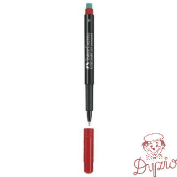 Foliopis z gumką OHP MULTIMARK F 0.6mm czerwony 151321 FABER-CASTELL
