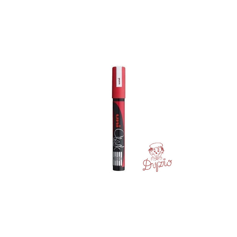 Marker kredowy UNI PWE-5M 1.8mm-2.5mm czerwony UNPWE5M/DCE