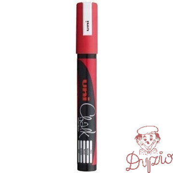 Marker kredowy UNI PWE-5M 1.8mm-2.5mm czerwony UNPWE5M/DCE