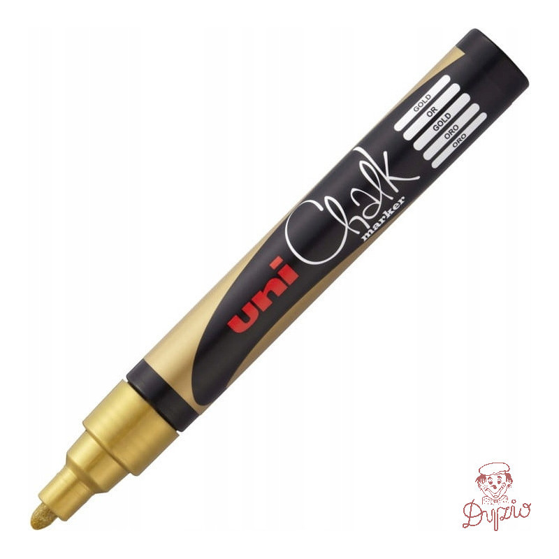 Marker kredowy UNI PWE-5M 1.8mm-2.5mm złoty UNPWE5M/DZL