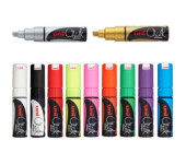 Marker z farbą kredową CHALK PWE-8K srebrny UNI UNPWE8K/6SR