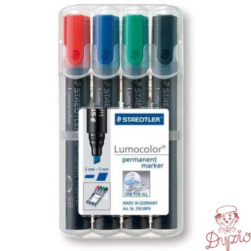 Marker 350S 4 szt w etui STAEDTLER permamentny ścięty