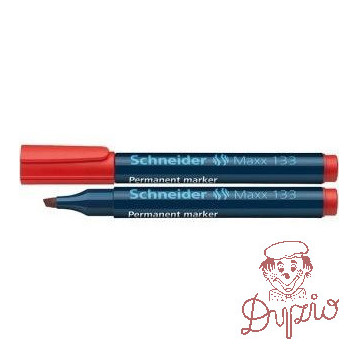 Marker permanentny Maxx 133 ścięty czerwony SCHNEIDER 113302