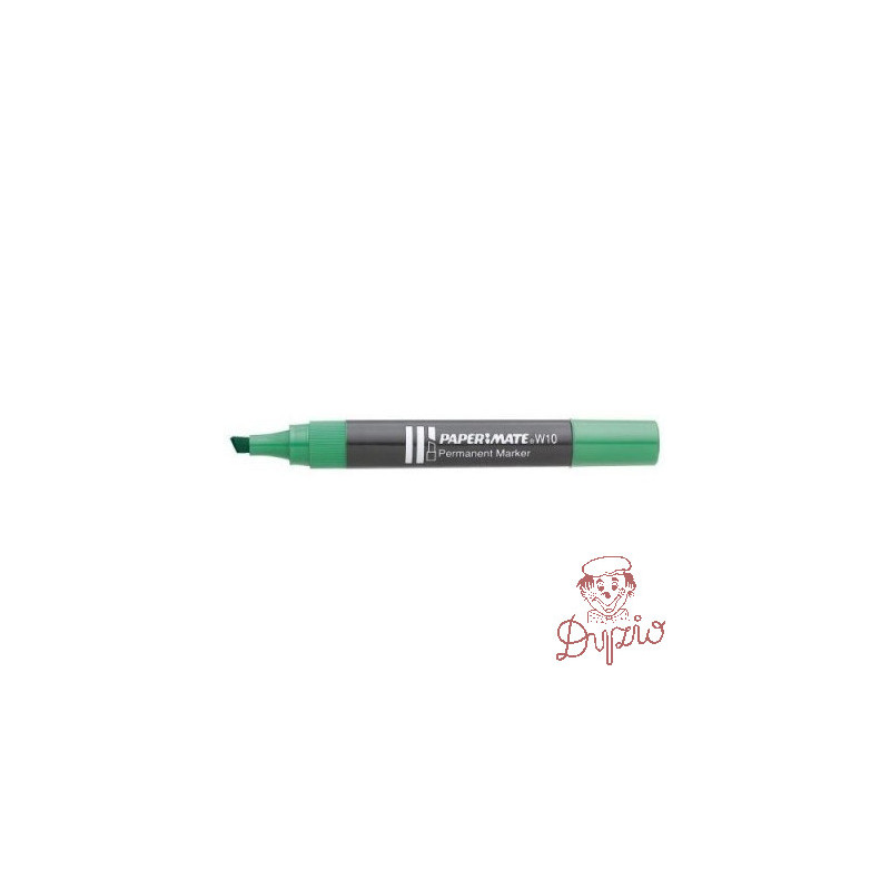 Marker permanentny W10 ścięty zielony PAPER MATE