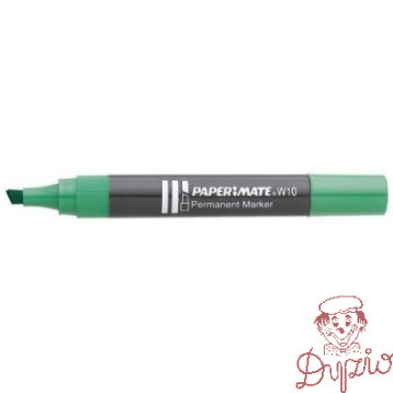 Marker permanentny W10 ścięty zielony PAPER MATE