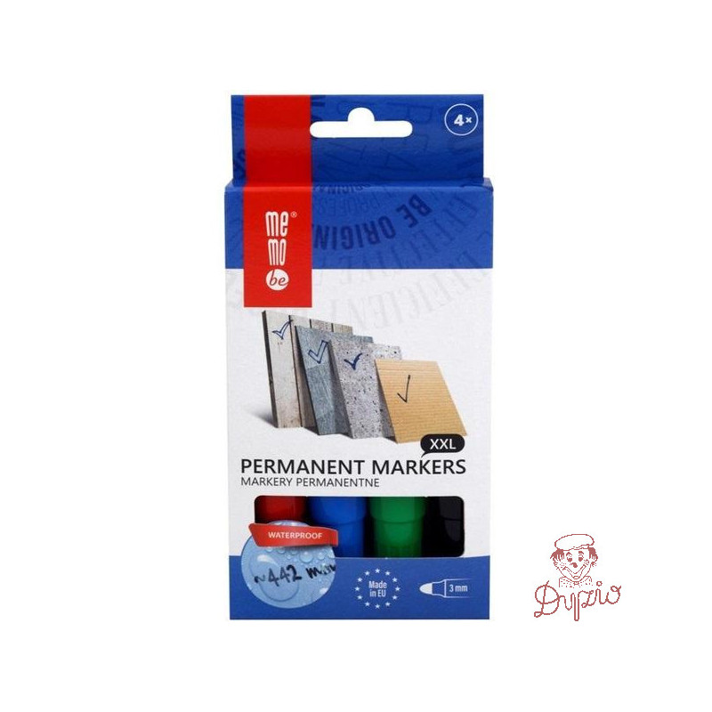 Marker permanentny M200 końcówka okrągła 3mm 4 kolory MM200-99 MEMOBE
