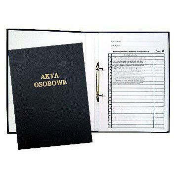 Teczka do akt osobowych z zamkiem czarna zadrukowana 1824-339-029 WARTA