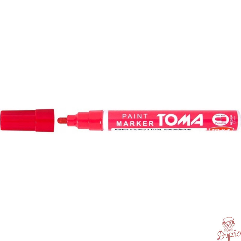 Marker olejowy TO-440 grubość 2.5mm czerwony TOMA