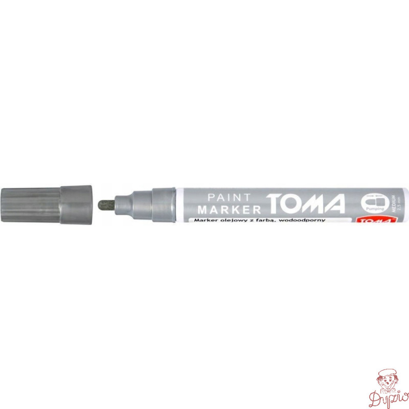 Marker olejowy grubość 2.5mm srebrny TO-440 TOMA
