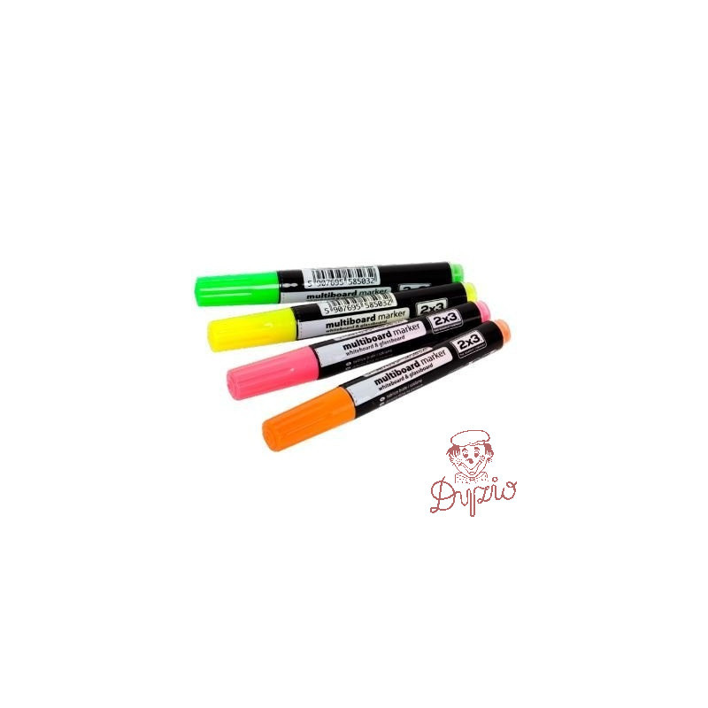Markery suchościeralne Multiboard 4szt. fluorescencyjne 2X3 AS143