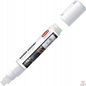 Marker kredowy końcówka 8x5mm biały TO-291 02 TOMA