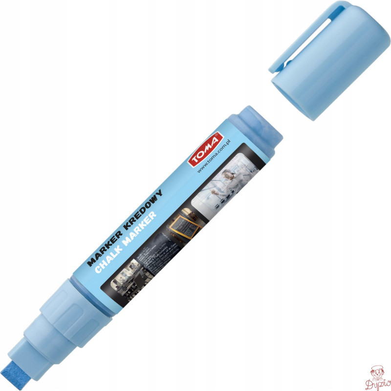 Marker kredowy końcówka 8x5mm niebieski TO-291 12 TOMA