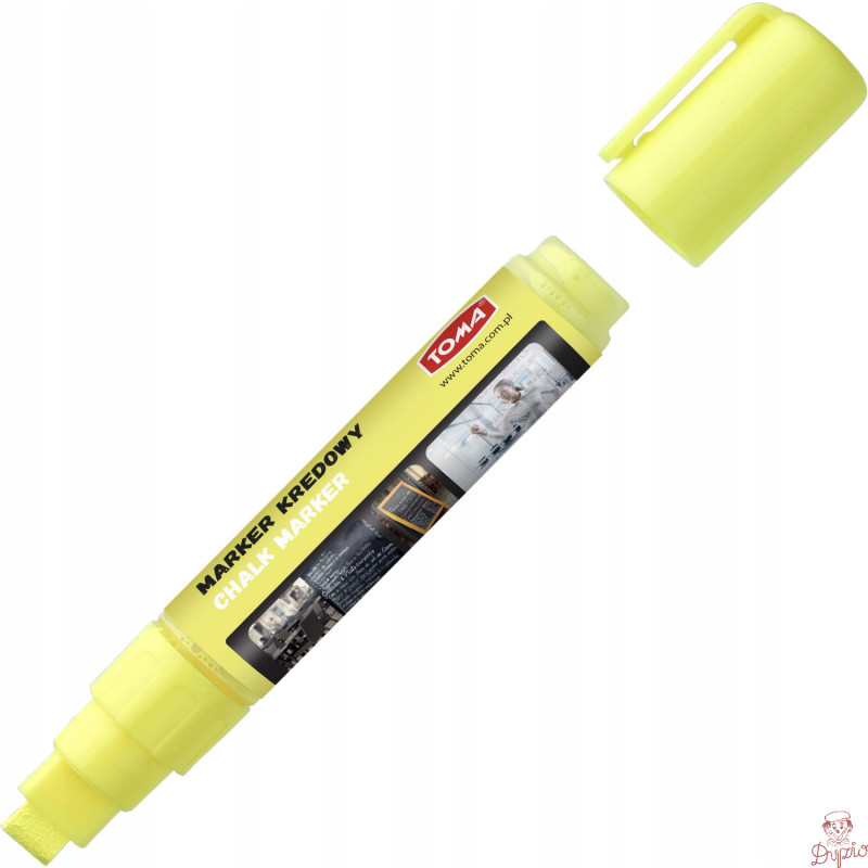 Marker kredowy końcówka 8x5mm żółty TO-291 72 TOMA