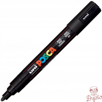 Marker z farbą plakatową UNI Posca PC-5M, nr.24 czarny