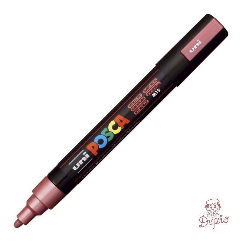 Marker z farbą plakatową UNI Posca PC-5M nr.M15 metallic czerwony