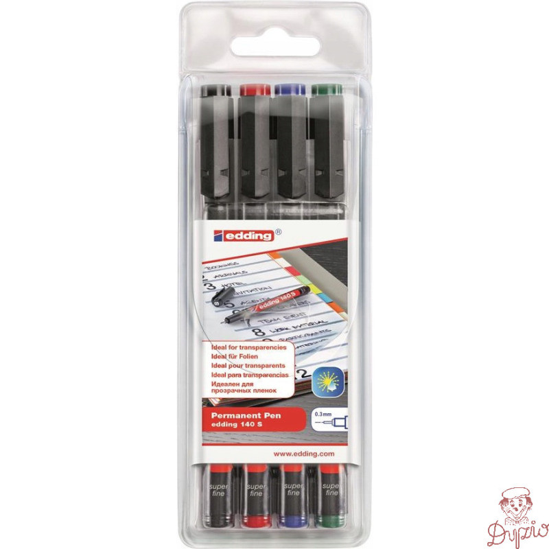 Markery niezmywalne do folii 4 kol. 0,3mm 140S/4S ED EDDING