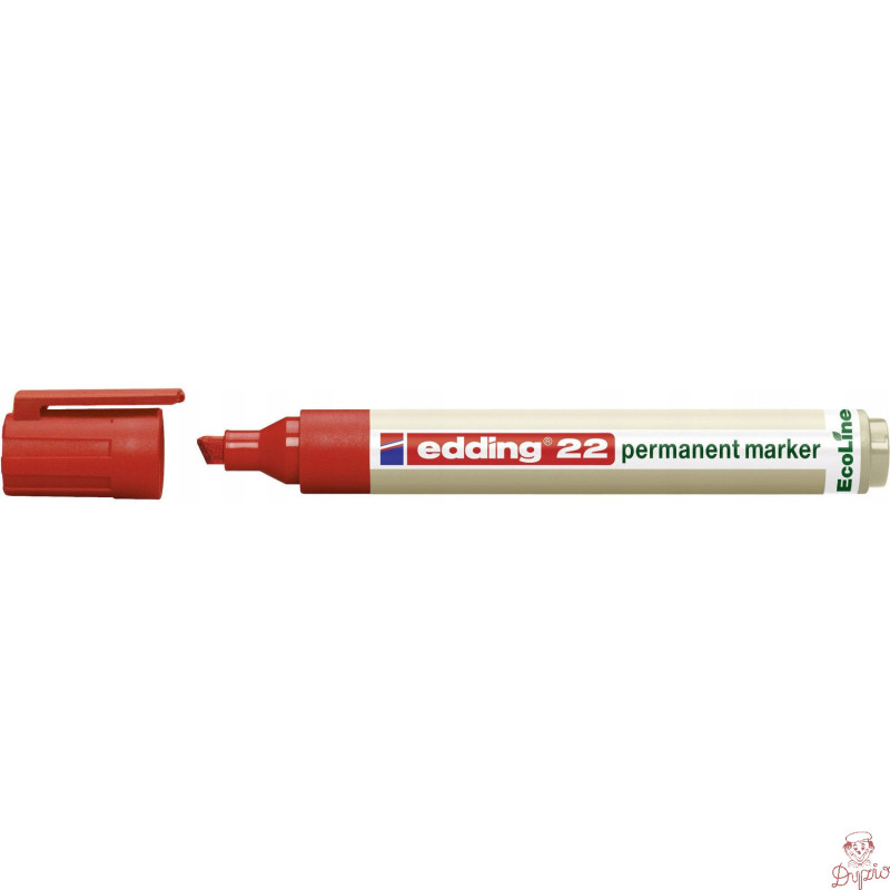 Marker permanentny ekologiczny ścięta końcówka czerwony 22/002/CZ ED EDDING