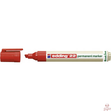 Marker permanentny ekologiczny ścięta końcówka czerwony 22/002/CZ ED EDDING