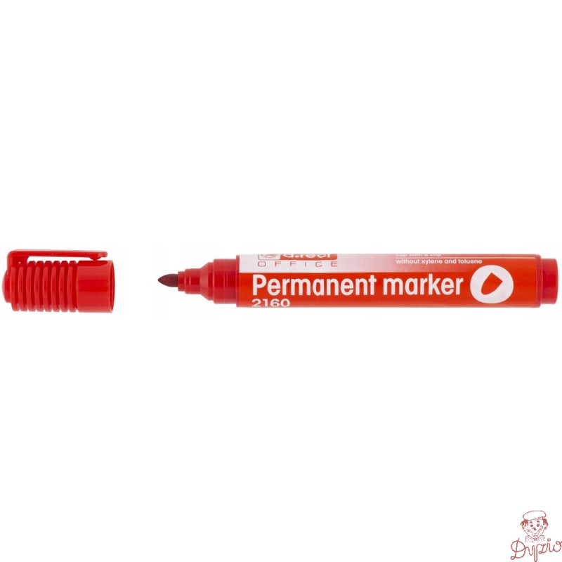 Marker permanentny 2160 czerwony okrągła końcówka 101112 D.RECT