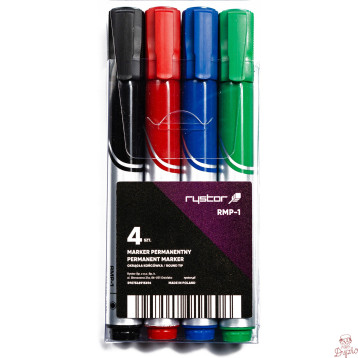 Marker permanentny RMP-1/ABCD 4 szt. RYSTOR 458-204EKO