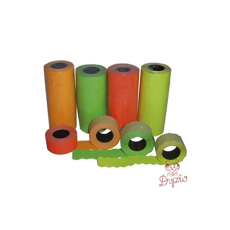Taśma do metkownicy jednorzędowej 26x12mm (5szt.) żółta falowana