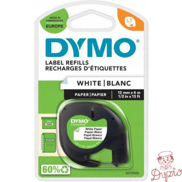 Taśma papierowa biała 12mm x 4m LETRATAG S0721510 DYMO