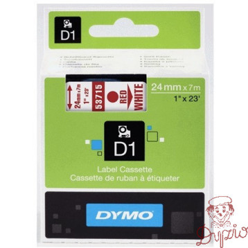 Taśma DYMO D1 24mm/7m czer/bia 53715 S0720950