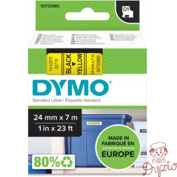 Taśma czarny nadruk na żółtym 24mm x 7m DYMO S0720980