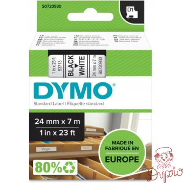Taśma czarny nadruk na białym 24mm x 7m DYMO do drukarek LM100/LM200 S0720930