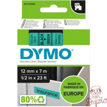 Taśma czarny /zielony 12mm/7m 5045019 DYMO S0720590