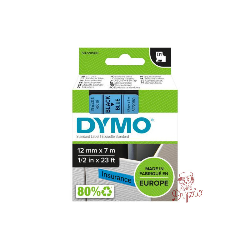 Taśma 12mm/7m czarny /niebieski 45016 DYMO S0720560