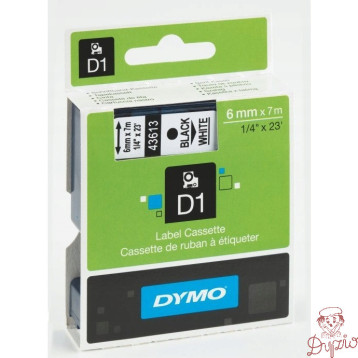Taśma 6mm/7m czarny /biała 43613 DYMO S0720780