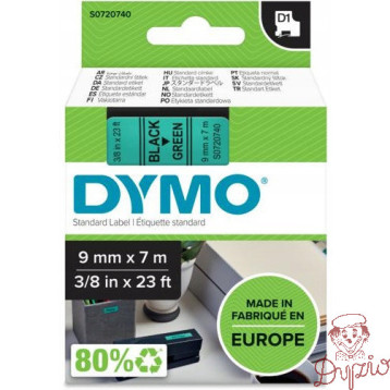 Taśma czarny nadruk na zielonym 9mm x 7m DYMO S0720740