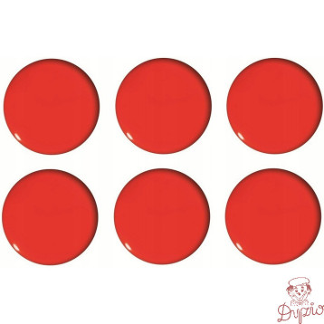 Magnesy do tablic czerwone wypukłe 30mm (6szt.) GM301-PC6 TETIS