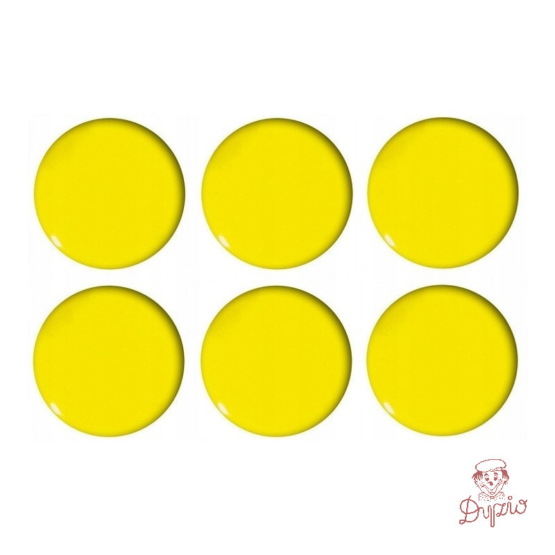 Magnesy do tablic żółte wypukłe 30mm (6szt.) GM301-PY6 TETIS