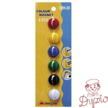 Magnesy kolorowe WF-20 opakowanie 6sztuk SRH-20 ARGO