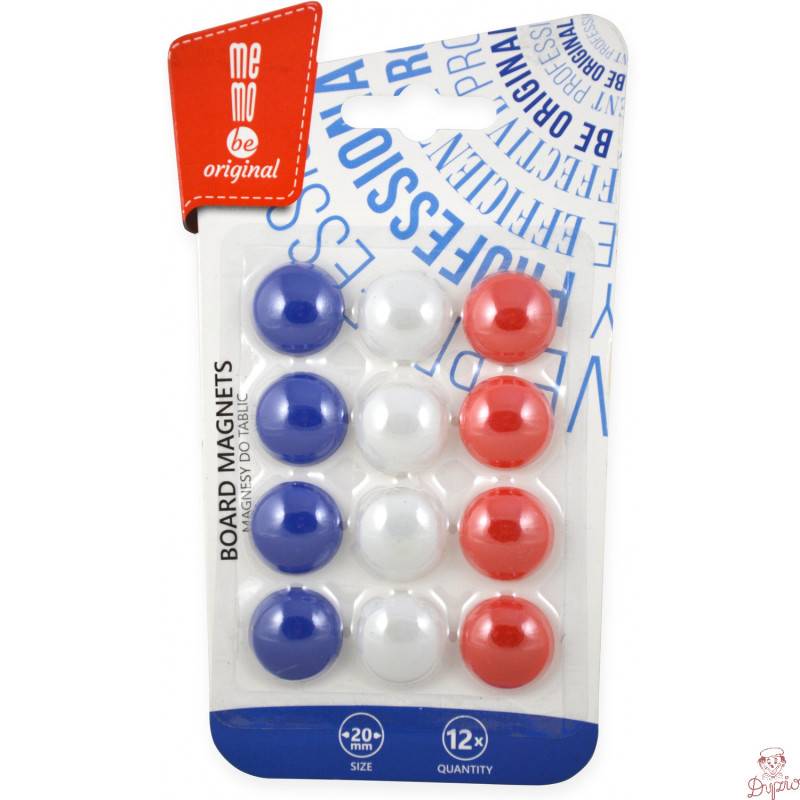 Magnesy do tablic MEMOBE, f20 mm, 12 szt . blister MM002-99