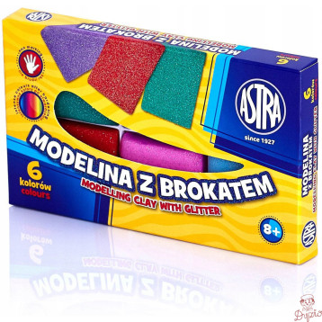Modelina termoutwardzalna z brokatem zestaw 6 kolorów 304109001 ASTRA