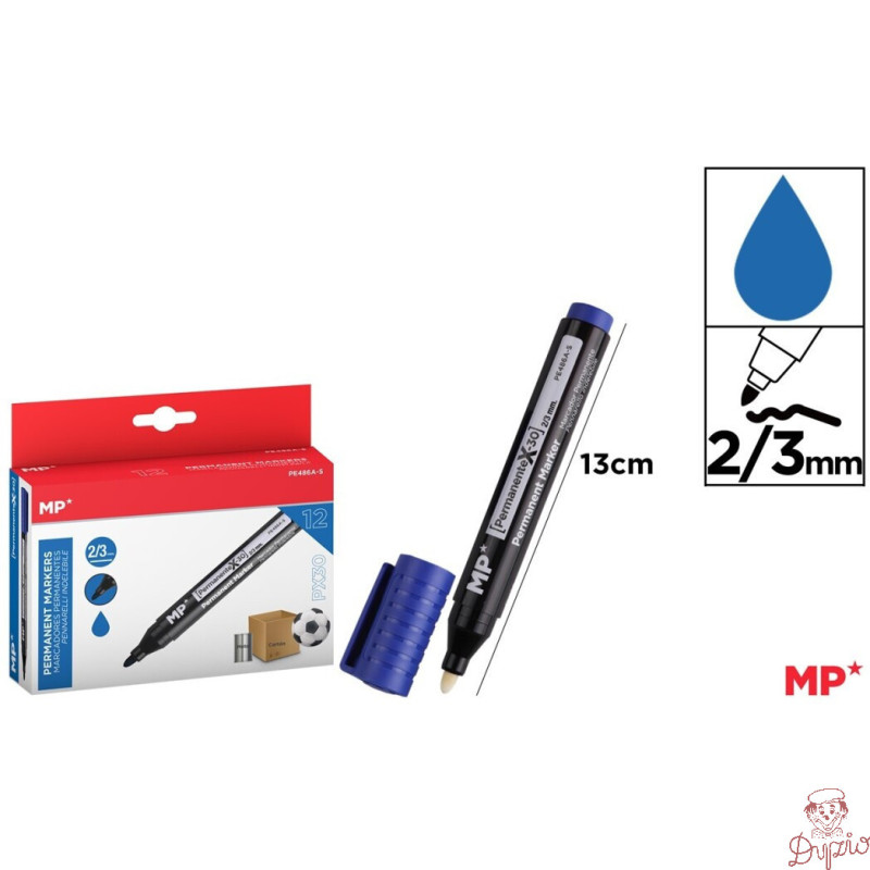 Marker permanentny niebieski 2-3mm okrągła końcówka PE486A-S MP Poland
