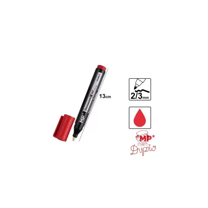 Marker permanentny czerwony 2-3mm okrągła końcówka PE486R-S MP Poland