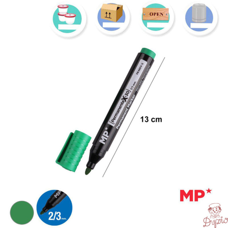 Marker permanentny zielony 2-3mm okrągła końcówka PE486V-S MP Poland