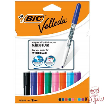 Marker VELLEDA 1741 suchościeralny mix kol. 8szt. okrągła końcówka 503844 BIC