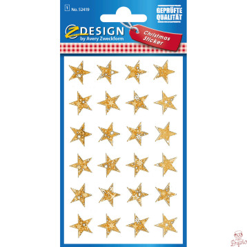 Naklejki Z-Design foliowe - złote gwiazdki 52419 AVERY ZWECKFORM
