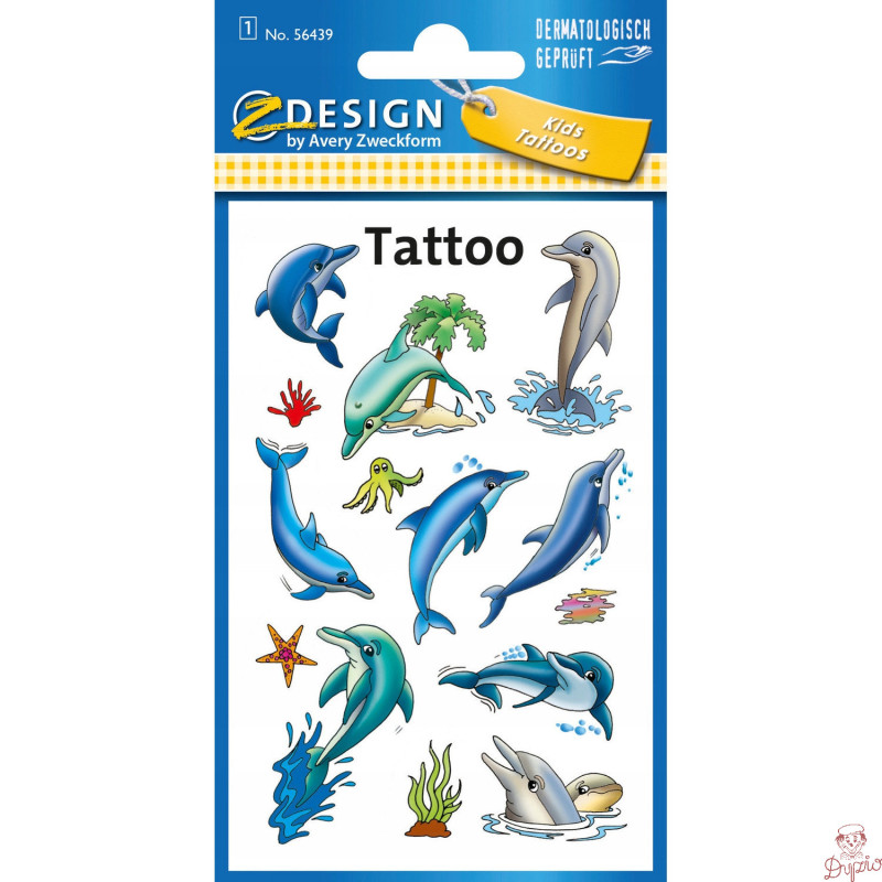 Naklejki tatuaże dla dzieci DELFINKI 56439 Z-DESIGN TATTOO AVERY ZWECKFORM